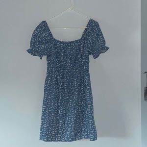 Blue with white flowers sundress